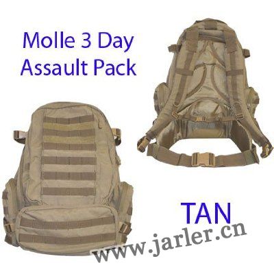 molle 3 day military assault pack, 63R19