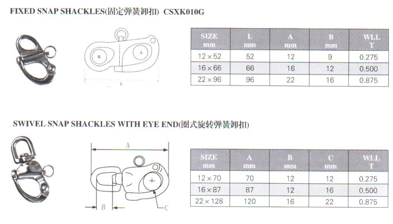 Metel Buckle-snap shackle-uncle mike-swivel snap shackles with eye end, 63M01