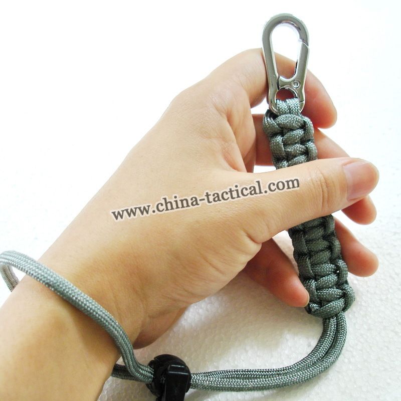 Lanyard ParaCord Handmade Key Chain Knife Camera Survival Parachute Cord Gray-metal charms for paracord bracelets-knife-hunting knife, 63A019