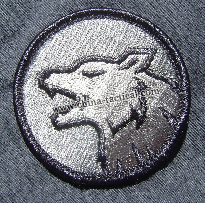 WOLF HEAD FIERCE DOG K9 MILITARY MORALE ISAF ARMY MILSPEC ACU DARK VELCRO PATCH-embroidery patches-velcro patches, 63A93