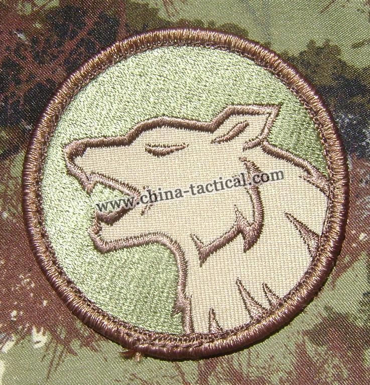 WOLF HEAD FIERCE DOG K9 MILITARY MORALE ISAF MILSPEC VELCRO PATCH MULTICAM-embroidery patches-velcro patches, 63A94