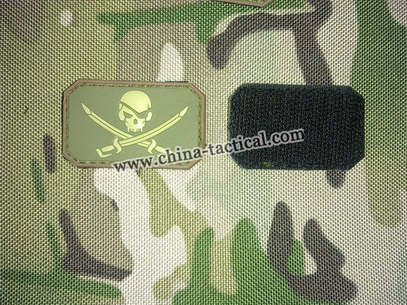 Calico Jack Black-Calico Jack Patch Black with IR with Skull and Cross Bones patches-Skull and cross bones PVC patch-rubber patch, JL-P009
