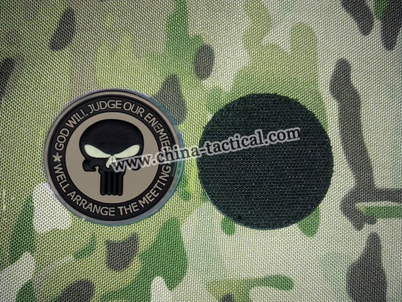 Glow in the dark PVC patches-Gun and coffee pvc patch-PVC patches-Veldcro patches-gun and coffe-star bar pvc patch-star bar, JL-P016