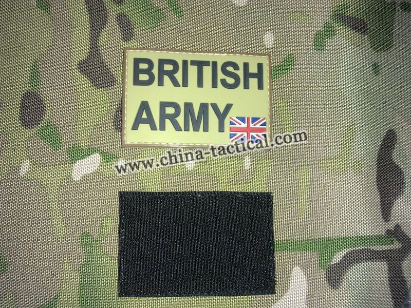 pvc rubber patch-velcro with pvc patch-Britsh army, JL-P020