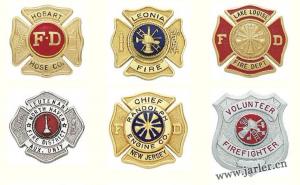 Custom Los Angeles Fire Department Gold Plated Coin Badge