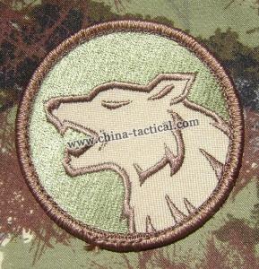 WOLF HEAD FIERCE DOG K9 MILITARY MORALE ISAF MILSPEC VELCRO PATCH MULTICAM-embroidery patches-velcro patches