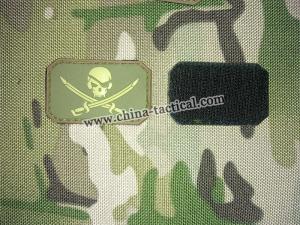 Calico Jack Black-Calico Jack Patch Black with IR with Skull and Cross Bones patches-Skull and cross bones PVC patch-rubber patch