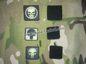 Glow in the dark pvc patch-PVC rubber patch-PVC Velcro patch-Skull head PVC patch-Glow in dark patch-TAD GEAR Triple Aught Design Mean T-Skull GID PVC 3D RUBBER VELCRO PATCH GITD